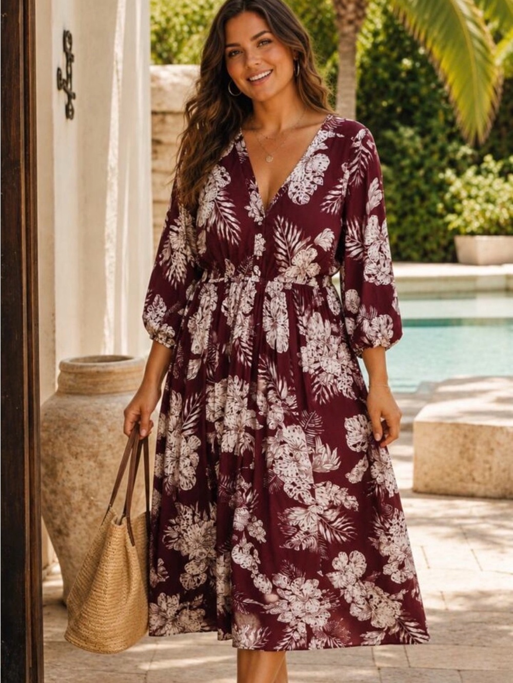 NWT Torrid Maxi Challis Tiered V-Neck Dress